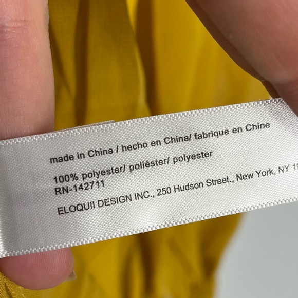 Eloquii Tunnel Detail Chiffon Blouse Sheer Long Sleeve Tie Neck Top Ruched - Picture 4 of 5